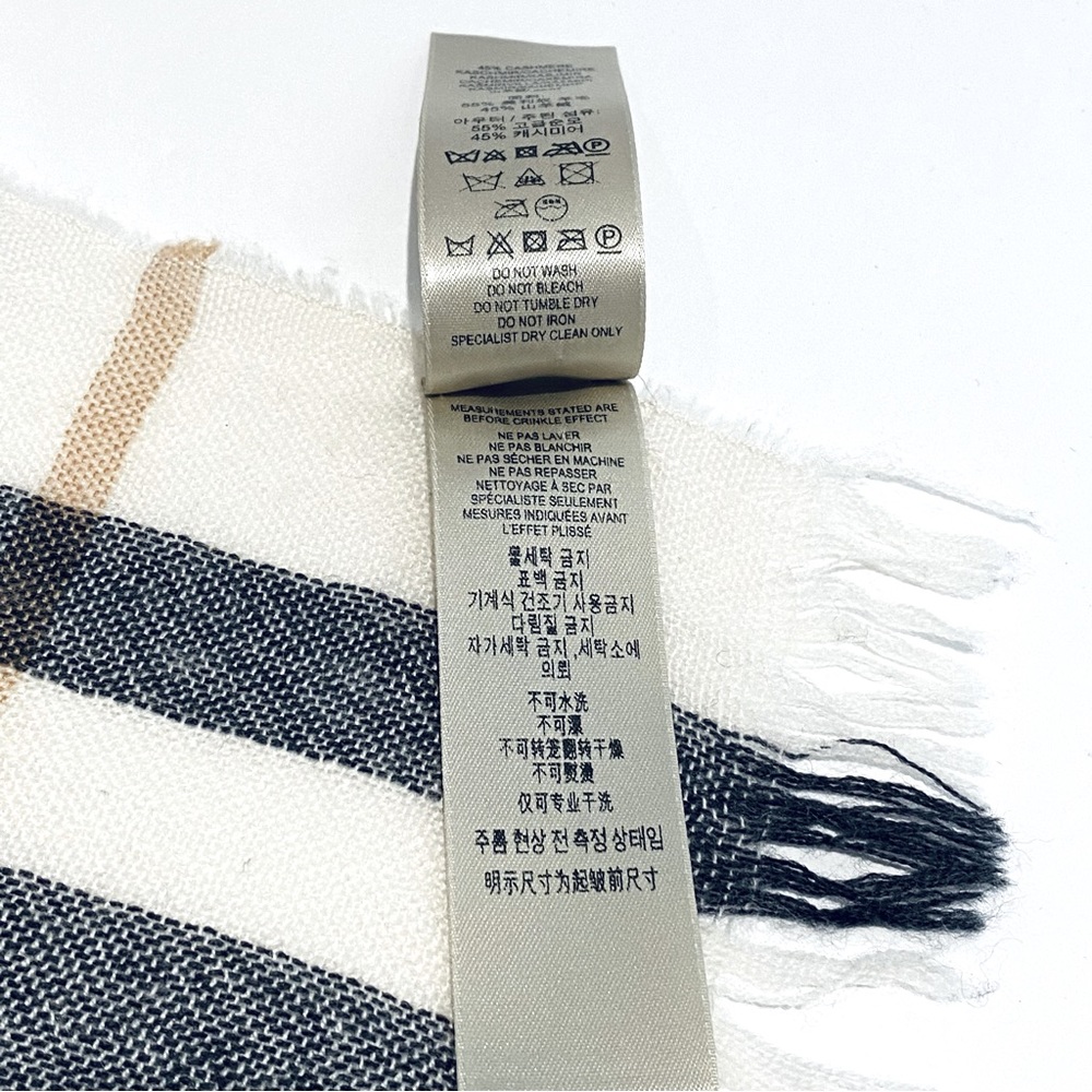 BURBERRY CHECK FRINGE LIGHTWEIGHT WRAP / SCARF. - Picture 13 of 13